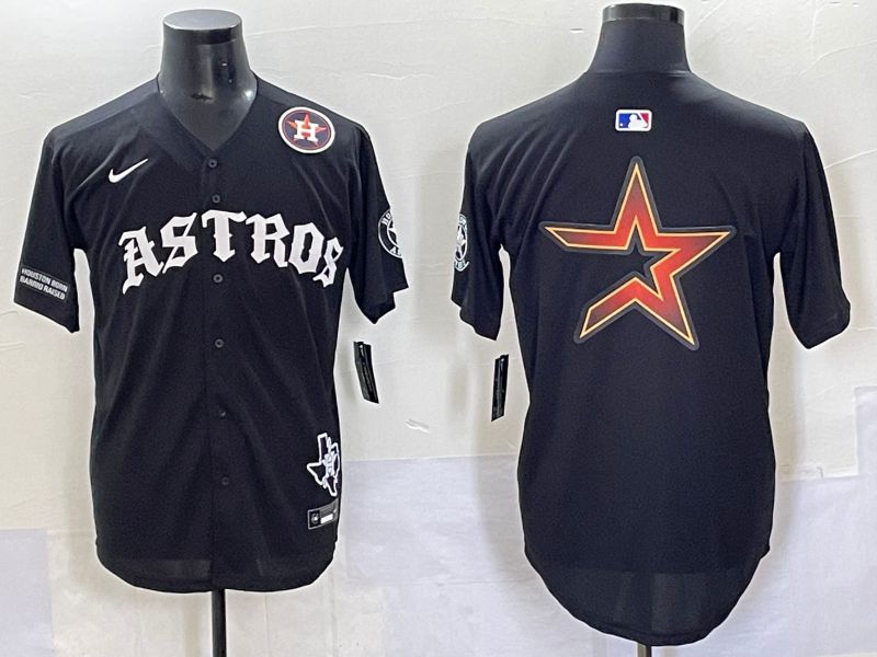 Men 2025 Houston Astros Blank Black Seven generations Joint Name Nike MLB Jersey style 18->houston astros->MLB Jersey